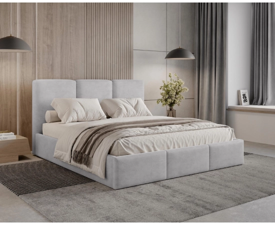 Podwójne łóżko sypialniane 200x200 slim z pojemnikiem Elora