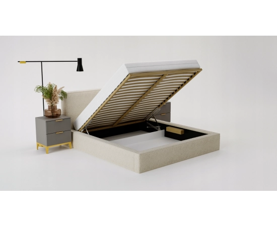 Łóżko tapicerowane tkanina barankowa 120x200 Bobo