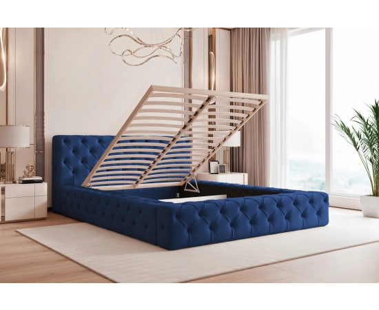 Łóżko pikowane chesterfield z grubymi boczkami 120x200 Clara