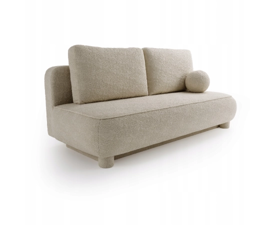 Sofa dwuosobowa okrągłe poduszki Toby tkanina boucle