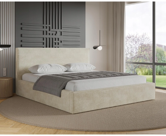 Komfortowe łóżko tapicerowane z pojemnikiem 140x200 Bambi