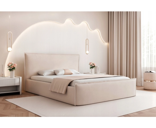 Sypialniane łóżko tapicerowane 180x200 ozdobne kształt poduszki Pillow