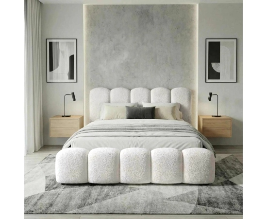 Modne łoże małżeńskie z pojemnikiem 200x200 MILLY łóżko chmurka