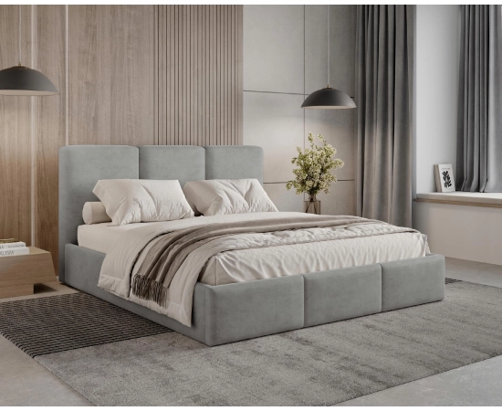 Podwójne łóżko sypialniane 200x200 slim z pojemnikiem Elora