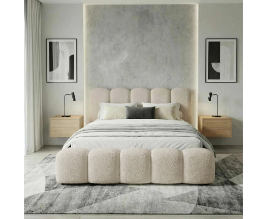 Modne łóżko z pojemnikiem tapicerowane 180x200 MILLY łóżko chmurka