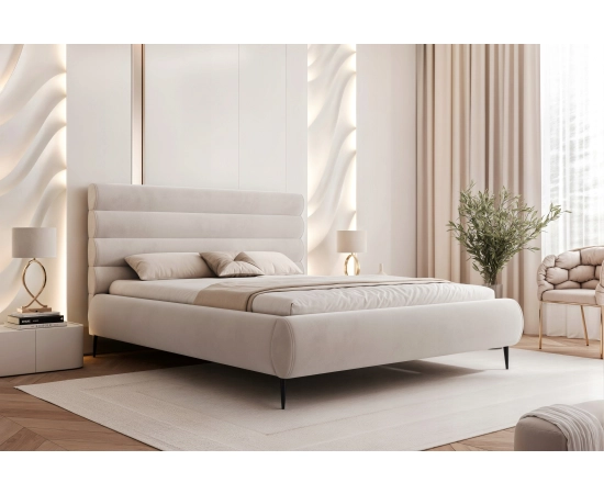 Podwójne obłe łóżko sypialniane 140x200 łóżko z pojemnikiem Marbella II