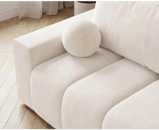 Nowoczesna sofa do salony obłe przeszycia na siedzisku Mavi