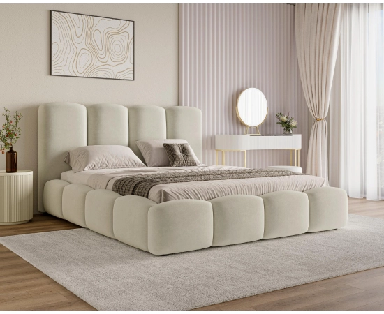 Młodzieżowe łóżko chmurka z pojemnikiem i stelażem 120x200 Puffy