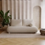 Sofa dwuosobowa okrągłe poduszki Toby tkanina boucle