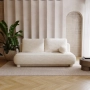 Sofa dwuosobowa okrągłe poduszki Toby tkanina boucle