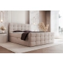 Tapicerowane łóżko Chesterfield 140x200 kontynentalne z materacem Viva