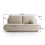 Sofa dwuosobowa okrągłe poduszki Toby tkanina boucle