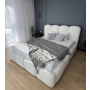 Obłe tapicerowane łóżko sypialniane dla dwojga 180x200 Fluffy