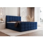Tapicerowane łóżko Chesterfield 140x200 kontynentalne z materacem Viva