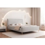 Łóżko tapicerowane ozdobne wezgłowie 180x200 na nogach velvet Pillow II