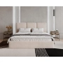 Podwójne slim łóżko 200x200 tapicerowane z pojemnikiem Mira
