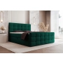 Tapicerowane łóżko Chesterfield 140x200 kontynentalne z materacem Viva