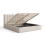 Slim łóżko z pojemnikiem 140x200 tapicerowane Nuvia