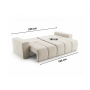 Nowoczesna sofa do salony obłe przeszycia na siedzisku Mavi