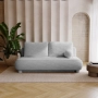 Sofa dwuosobowa okrągłe poduszki Toby tkanina boucle