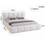 Boucle podwójne łóżko z pojemnikiem i stelażem chmurka 180x200 Boston