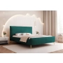 Łóżko tapicerowane ozdobne wezgłowie 180x200 na nogach velvet Pillow II