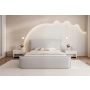 Małe tapicerowane łóżko 120x200 tkanina dream velvet na ślizgach Pillow