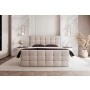 Tapicerowane łóżko Chesterfield 140x200 kontynentalne z materacem Viva
