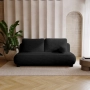 Sofa dwuosobowa okrągłe poduszki Toby tkanina boucle