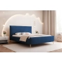 Łóżko tapicerowane ozdobne wezgłowie 180x200 na nogach velvet Pillow II