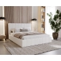 Łóżko sypialniane tkanina boucle z pojemnikiem i stelażem 140x200 Lexy