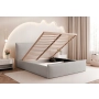 Małe tapicerowane łóżko 120x200 tkanina dream velvet na ślizgach Pillow