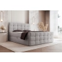 Tapicerowane łóżko Chesterfield 140x200 kontynentalne z materacem Viva