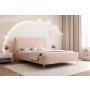 Łóżko tapicerowane ozdobne wezgłowie 180x200 na nogach velvet Pillow II